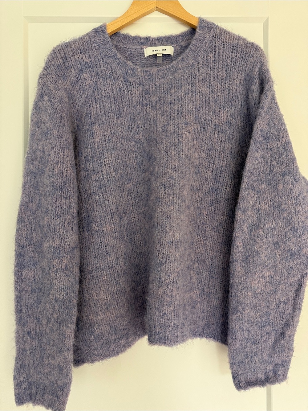 John + Jenn Lilac Fuzzy Crewneck Sweater